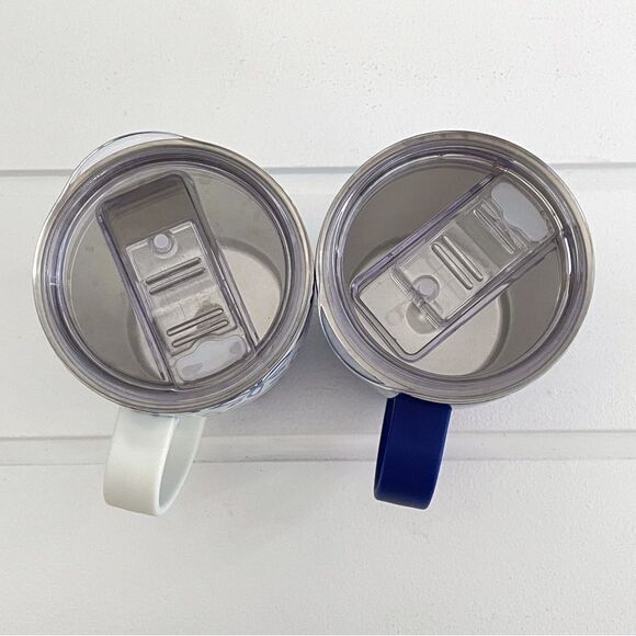 Two Travel Handled Coffee Mugs With Lids - Picture 3 of 4